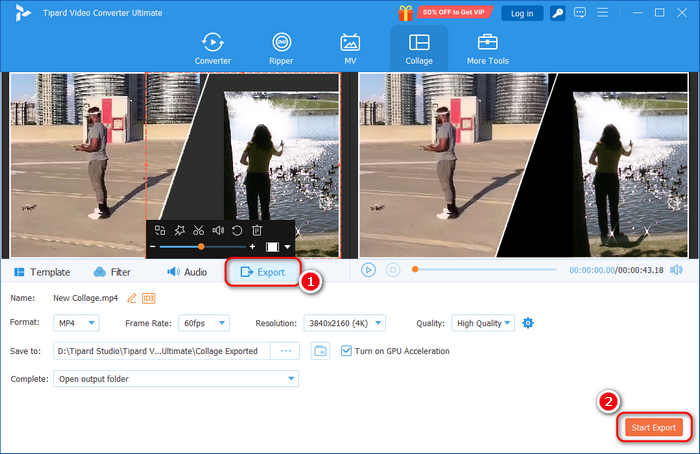 Export Side by Side Video with Tipard