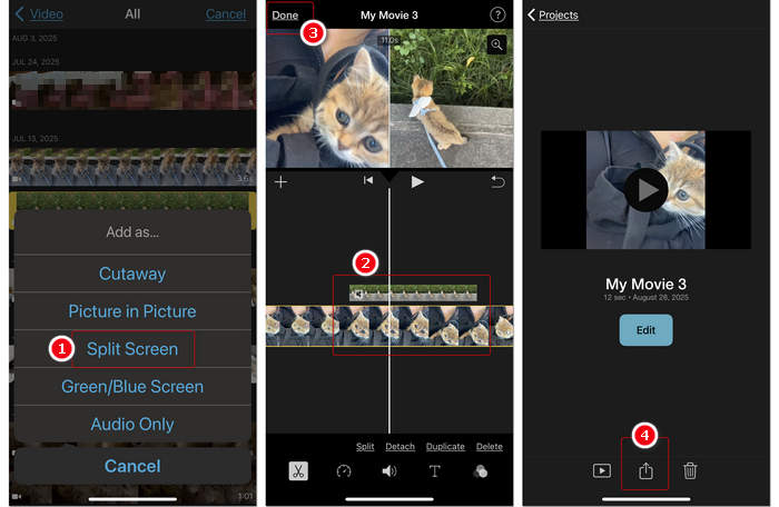 Put Two Videos Side by Side in iMovie