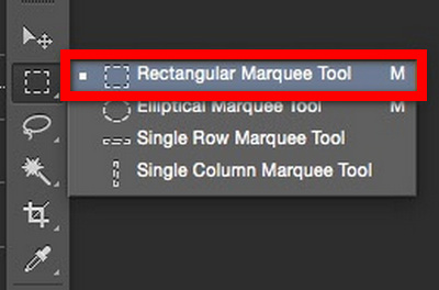Select The Rectangular Marquee Tool