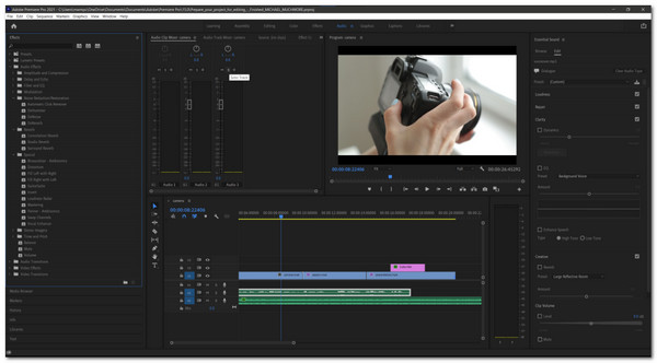 Mezclador de audio Adobe Premiere