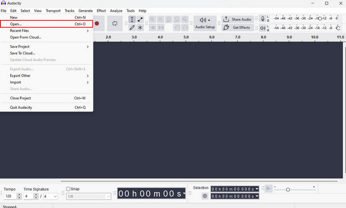 Audacity Open File