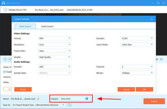 Tipard Output Settings