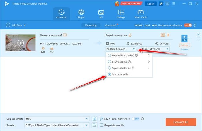 Disable Soft Subtitle