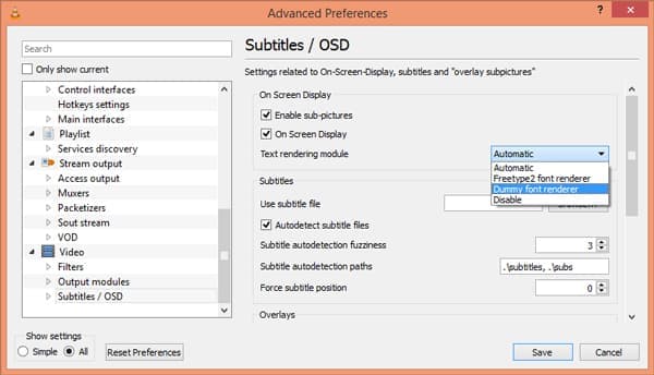 Titulky osd vlc