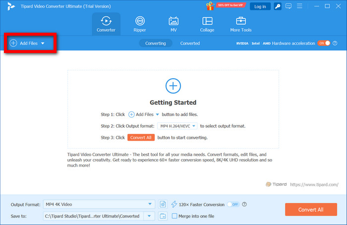 Tipard Add Files Button