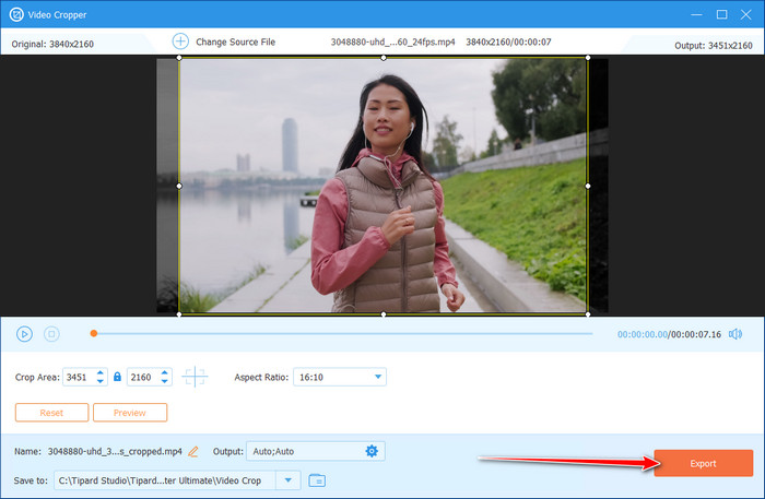 Export Cropped Video