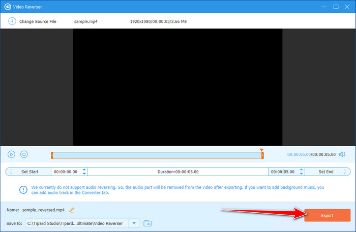Export Video Reversed