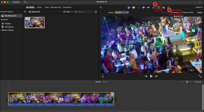 iMovie Reverse Video