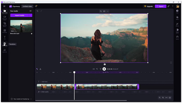 Microsoft Clipchamp Interface