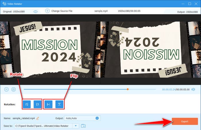 Export Rotated Video