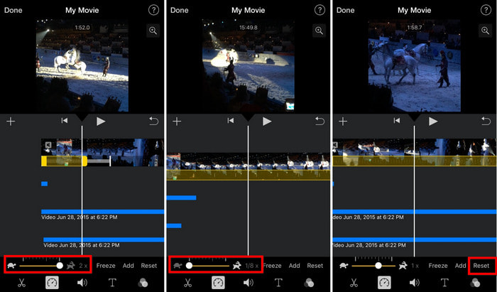 Adjust Speed iMovie iPhone iPad