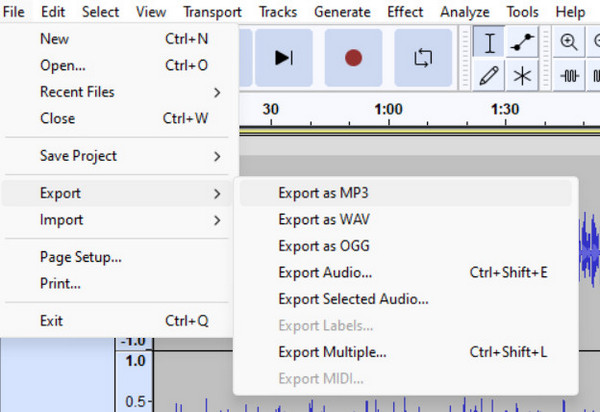 Audacity Esporta MP3