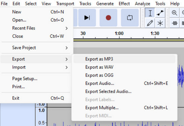 Audacity エクスポート MP3