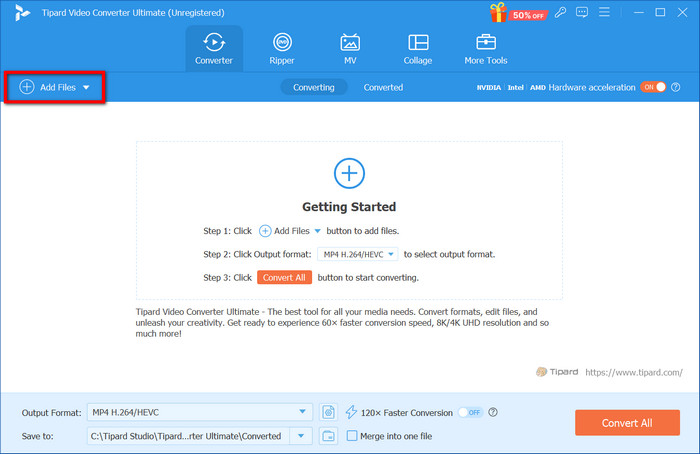 Tipard Add Files Button
