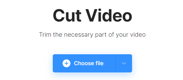 Инструмент для обрезки видео Clideo