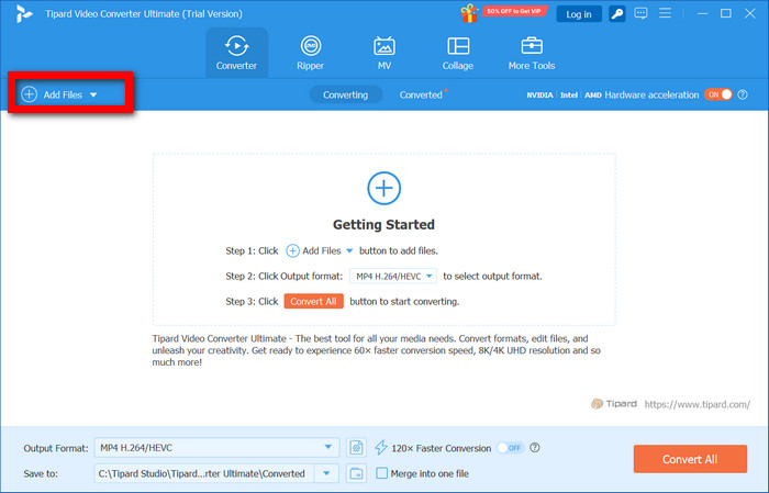 Tipard Add Files Button