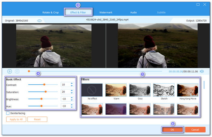Select The Effect And Filter Tab