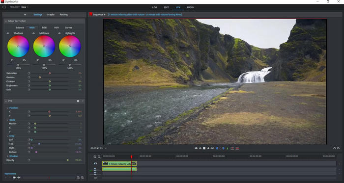 Beskær video Lightworks