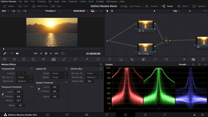 Interface Davinciresolve