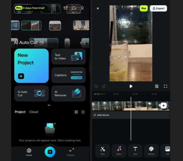 Aplicativo Editor de Vídeo Filmora