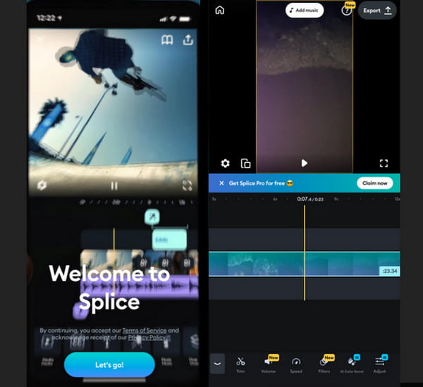 Aplicativo de edição de vídeo Splice