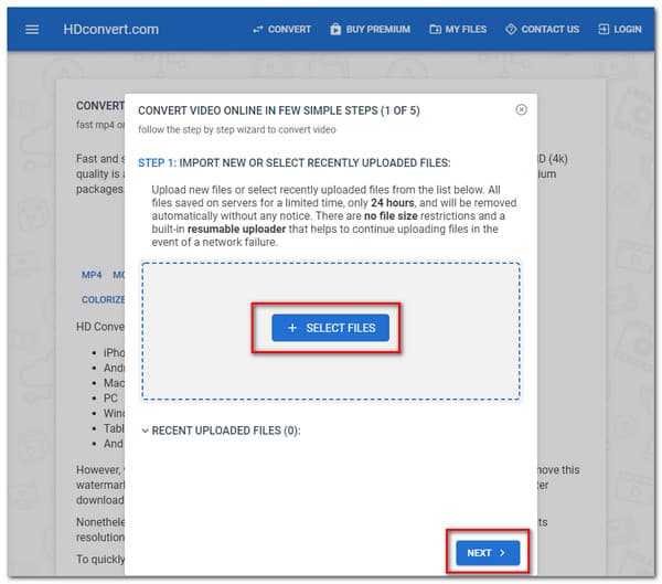 HDConvert Valitse tiedosto