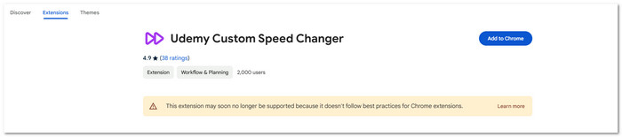 Udemy Custom Speed Changer