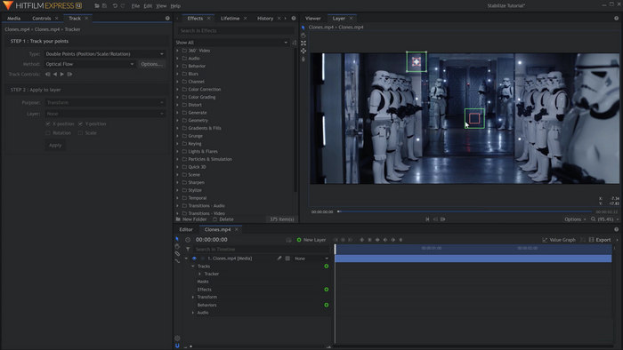 HitFilm Express Video Stabilizer