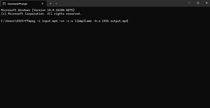 FFmpeg video til MP3 konverter