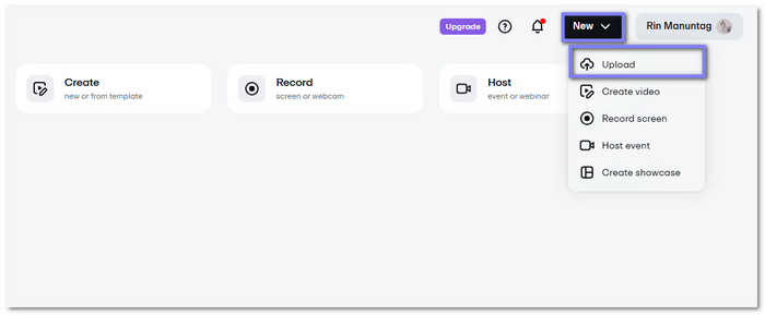 Click New And Select Upload