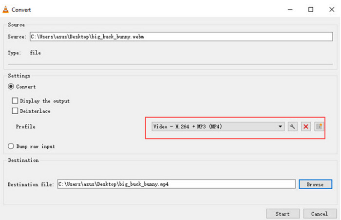 Conver WEBM VLC Win