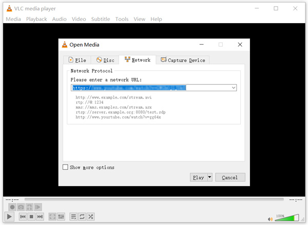 VLC Media Player Streama video