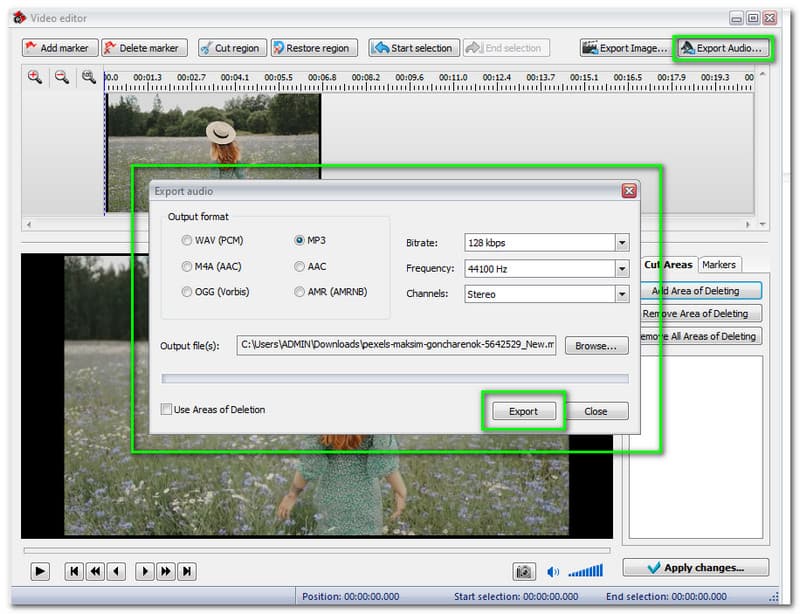 VSDC Free Video Converter Exportar áudio