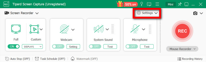 Settings Button
