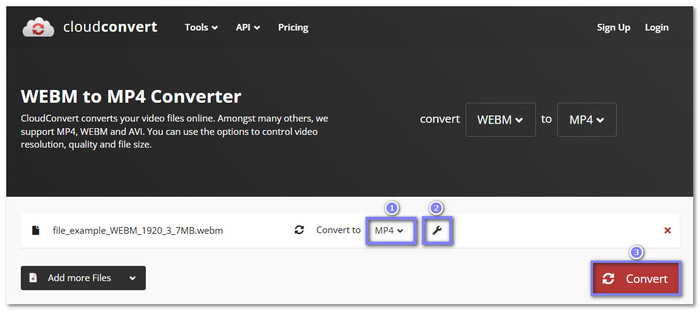 Cloudconvert Convert Webm to  Mp4