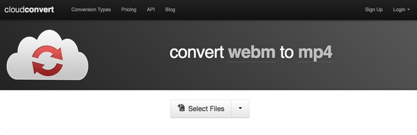 WebM on MP4 ja Cloudconvert