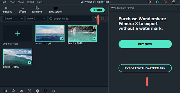 Esporta file come MP4