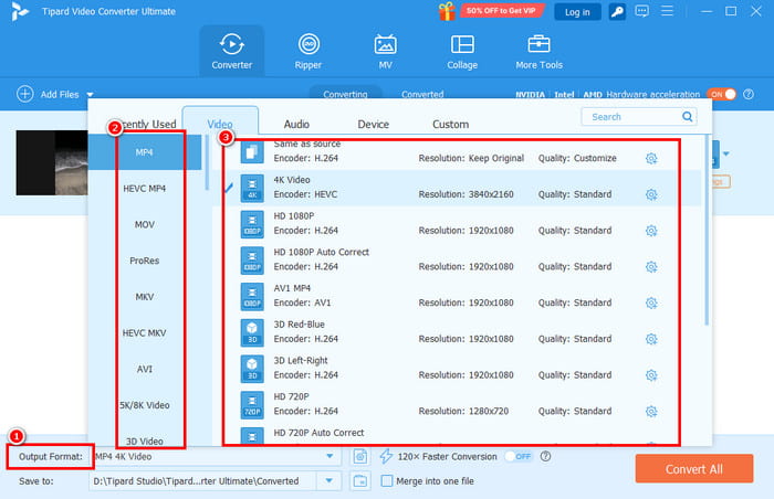 Output Format Tipard