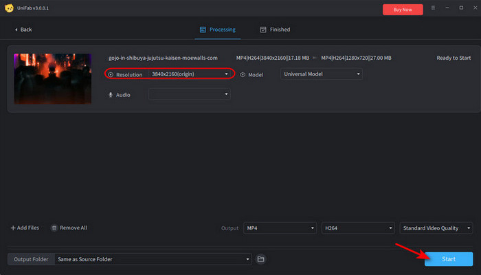 Set Resolution And Convert Button
