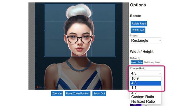 Choose Ratio Option