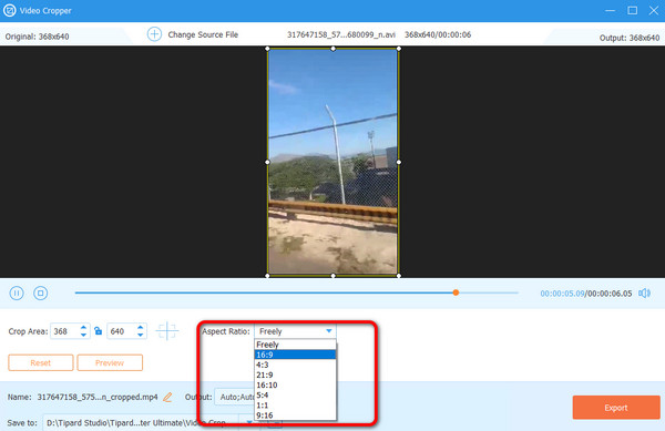 Select Aspect Ratio