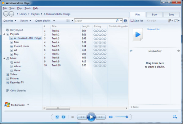 A Windows Media Player