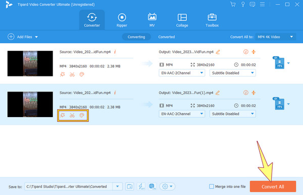 Convertir le processus Modifier Tout convertir