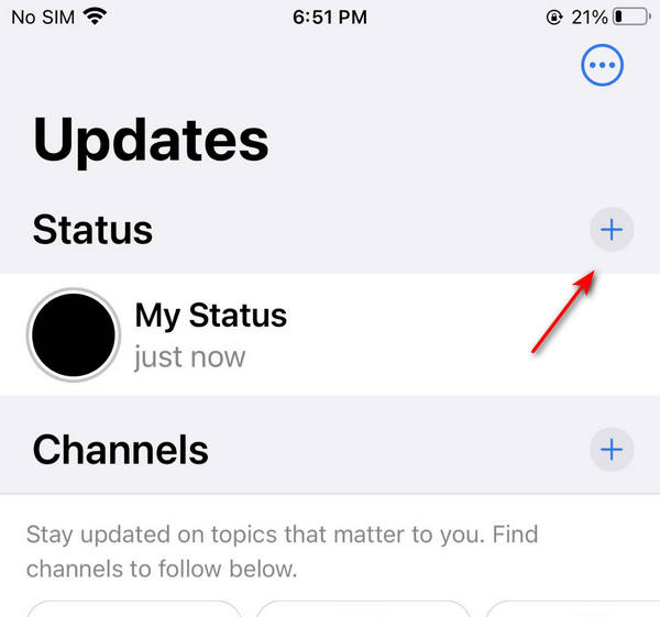 WhatsApp Lägg till status