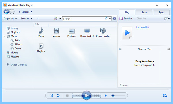 A Windows Media Player