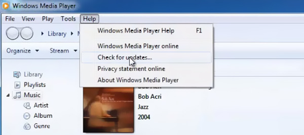 Windows Media Player-oppdatering