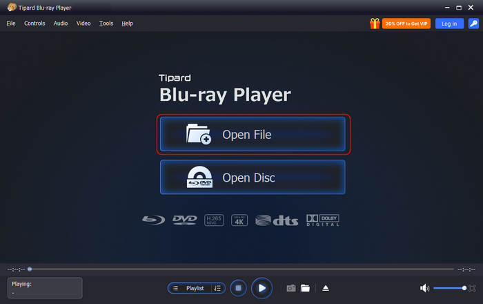 Tipard Blu-ray Player Interface