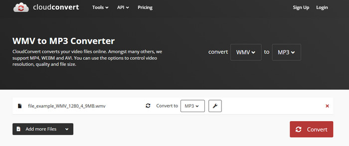 Cloudconvert Wmv in Mp3