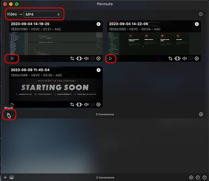 Change WMV to MP4 in Permute