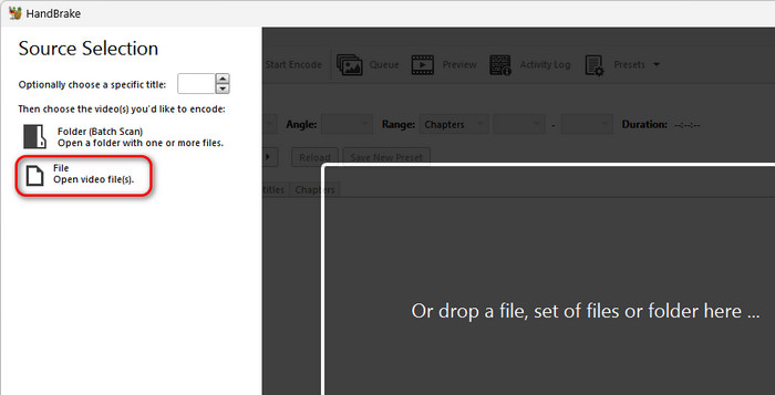 Import WMV to Handbrake